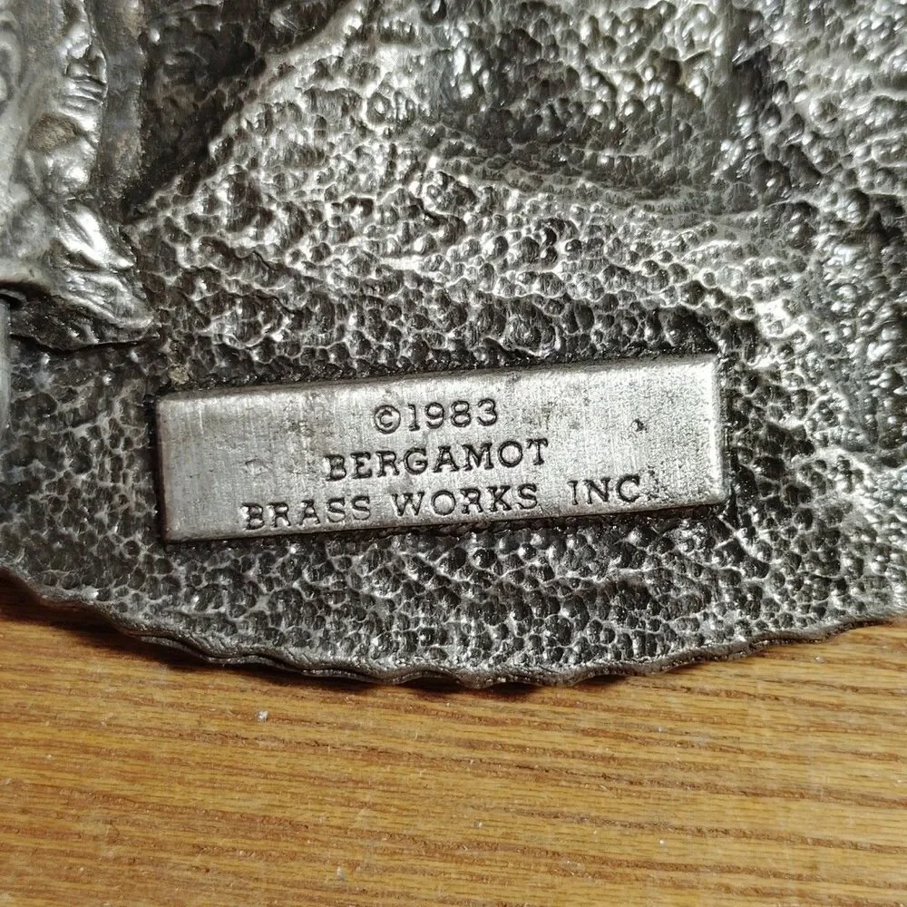 Bergamot Brass Works Belt Buckle DIRT BIKE MOTORCYCLE RACING 1983 Vintage USA
